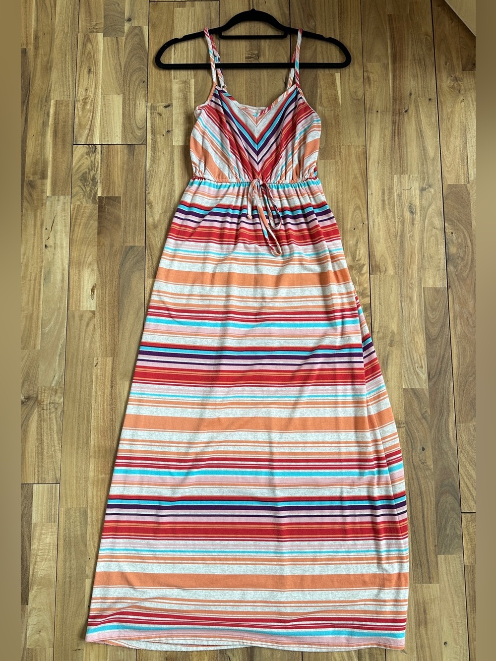 Multicolor Stripe Tank Dress in Purple, Turquoise, Orange
